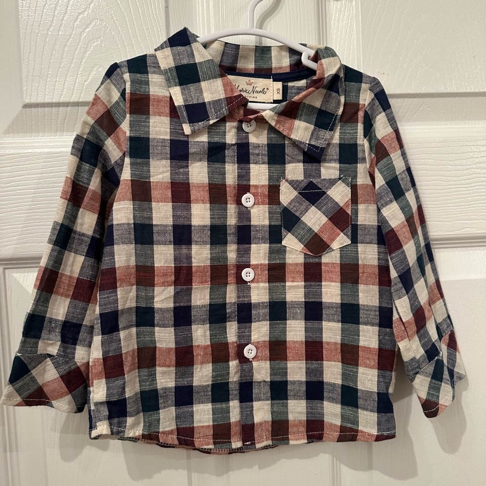 Thanksgiving Fall Vintage Plaid Button Up